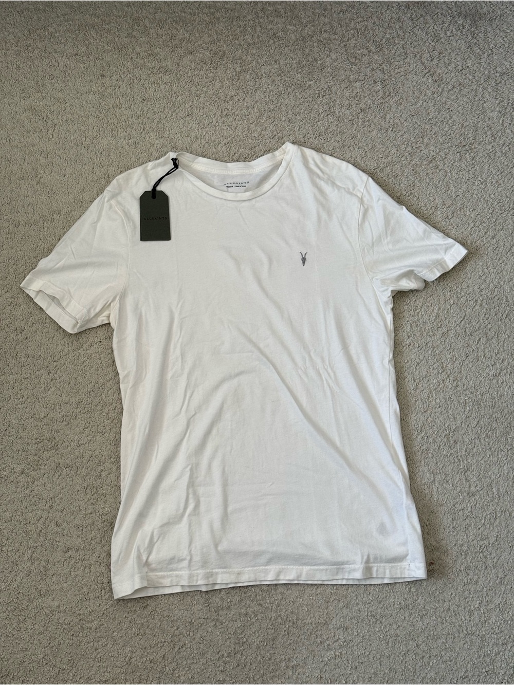 New All Saints Men's White Crewneck T-Shirt - Classic Casual Tee